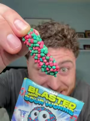 These are so fire 😭 #1up #fazerug #sourworms #candyblasted #tiktokshopstockup 
