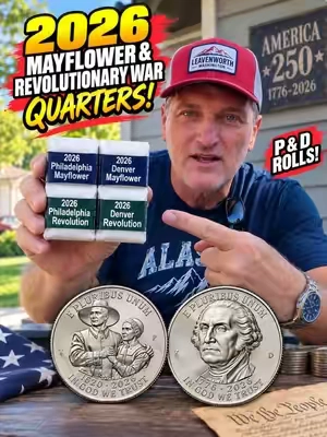 Most people are going to spend these without realizing what they are! 🇺🇸 These 2026 Mayflower & Revolutionary War quarters commemorate America’s 250th anniversary, and this set includes uncirculated rolls from both Philadelphia and Denver. I’m keeping mine sealed! Check them out while they’re available. #CoinCollecting #America250 #2026Quarters #tiktokshopstockup #falldealsforyou @QVC, Inc 
