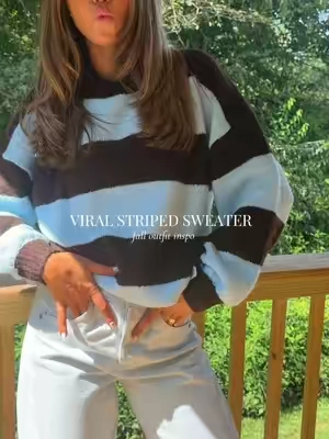 comfy + cozy + perf color combo! #affordablefashion #falltransitionoutfit #outfitinspo #stripes 