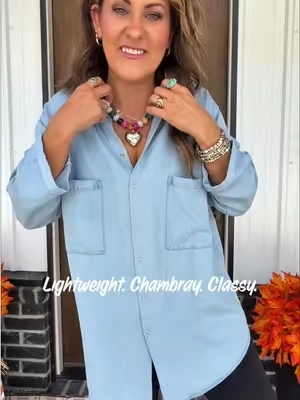 The “easiest” yes #denimshirt #chambray #classystyle  