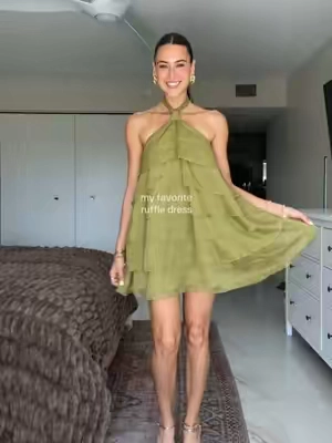 Needs a little steam but you get the idea 🤩 @Cider  #dress #minidress #halterdress #outfitinspo #shopcider 