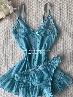 Candy Color Polka Döt Mesh sleepwear "#Summer #dress #nightdress #polkadot #sleepwear