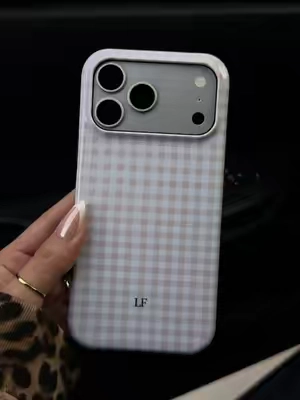 fall coded case ☕️ #gingham #ginghamcase #fallaesthetic #iphonecase #initialcase 