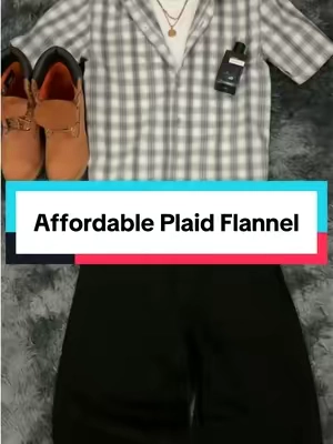 Tuff and affordable plaid button up flannel shirt for the fall season😍 #mensfashion #streetwear #affordablefashion #falloutfits #tiktokshopstockup 
