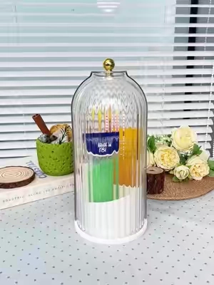 Transparent Rotating Organizer with Lid, Multi‑Purpose Storage#makeup...