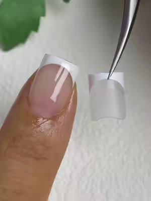 Upgrade your manicure with semi-cured white French. No salon needed.✨TY#nailtutorial #frenchtips #nailart #diynails #nailtech 