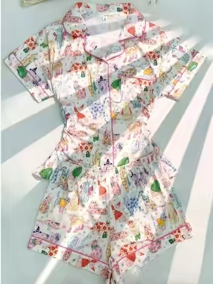 cat print, comfy fit, instant mood. 🐱🤍✨ #catpajamas #loungewear #pajamas  #catgirl #tiktokshopblackfriday