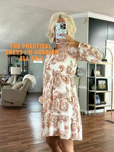 The practical dress for fall. Length appropriate. True to size. I’m 5’3. #dress #dresse @btfbm_shop #falldress 