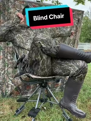 PHIVILLA Folding Hunting Chair for Blinds 360° Silent Swivel, 330LBS Capacity Portable Padded Cushion Hunting Seat with Armrest, 4 Legs Adjustable Height, Shoulder Strap, Cup Holder-CAMO @PHIVILLA US #huntingchair #blindchair #hunting #chair #deerhunting 
