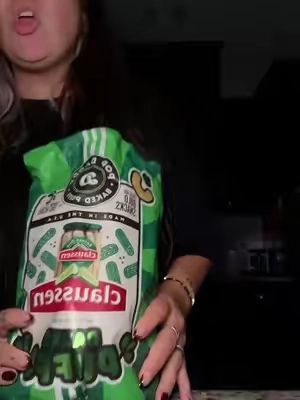 I’ve eaten 2 BAGS and my tongue is raw but that’s they’re TOO GOOD #claussen ##pickles##popdaddy##snacks##chips