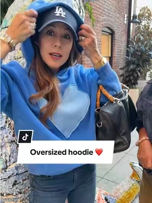 Oversized Cozy unisex hoodie with heart detail! #hearthoodie #oversizedhoodie #dodgerbluesweater #TikTokshopbacktoschool #tiktokshopcreatorpicks 