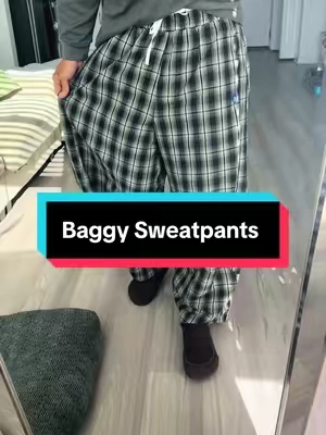 Baggy Sweatpants @aelfriceden_official #baggy #plaid #sweatpants 