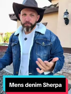 Men’s warm trucker style Sherpa jacket #tiktokshopcreatorpicks #mensfashion #bluecollar #western #jacket 
