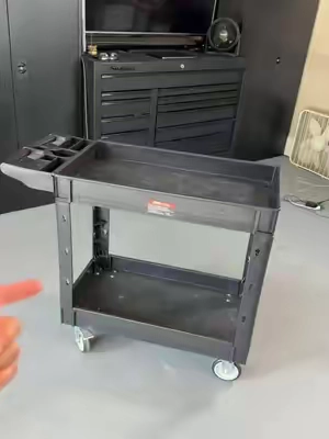 Make garage work way easier with this VEVOR utility cart. 🛠️ With a 550 lb capacity, there’s plenty of room for tools, parts, detailing supplies, and more. #VEVOR #UtilityCart #GarageTools #GarageSetup #ToolStorage 
