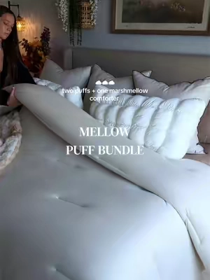 Just a girl who loves a fluffy bed 🥹☁️ #beddingset #beddingbundle #mellowsleep @Mellow Sleep 
