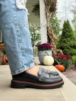 Clarks Loafers 🤎🍂 I grabbed the black leather pair and they’re absolutely perfect for all your fall outfits from jeans to dresses 🍂 #clarks #clarksshoes #qvc @QVC, Inc 
