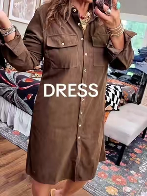 Such a cute corduroy dress for fall! #OOTD #fashion #affordablefashion #dress #midsize 