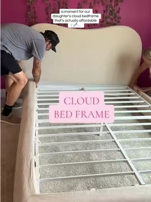 After we got one for our bedroom we upgraded our daughters bedframe too🤍 absolutely LOVE Recci cloud beds ☁️ #cloudbedframe #bedframes #cloudbed #platformbed 