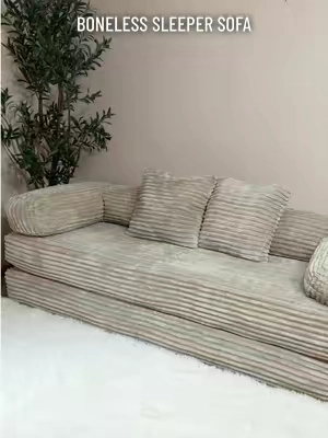 This boneless sofa converts to a bed! #bonelesscouch #sleepersofa #sofa #tiktokshopstockup #tiktokshopcreatorpicks 