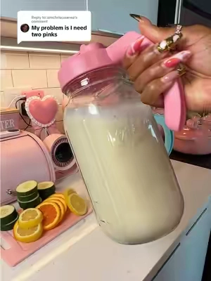 Replying to @iamchrisciaanea I wanted 2 pink Mason pitchers too #masonjar #glasspitcher #glassjar #pitcher #pinkaesthetic 