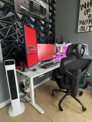 This standing desk has to be my favorite purchase for my setup #fyp #desk #gaming #setup 
