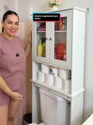 Armario de almacenamiento Walsunny para colocar sobre el inodoro, estante organizador de baño, mueble para lavadora, ahorrador de espacio con estantes decorativos ajustables, color blanco.#tiktokshopcreatorpicks #estante #estanteorganizador #baño #Home 