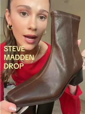 The rich chocolate-brown ankle boots 🤎 @stevemadden #stevemadden #fallshoes #squaretoeboots #ankleboots #brownboots 