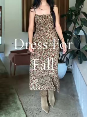 Same dress, Different season 🤎 #90sFashion #MillennialStyle #FloralDress #FallOutfitldeas #EasyOutfits
