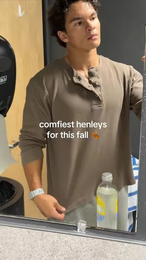 100% cotton henleys the move #fyp #henley #mensshirt #gym 
