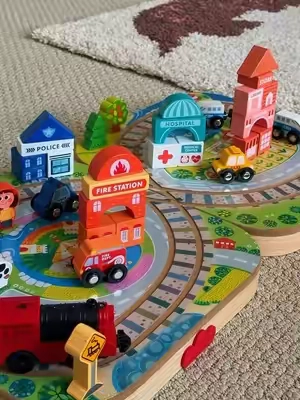 POV: you found the toddler gift that isn't loud, plastic, or forgotten by January 🚂🎄 This wooden Montessori train table kit is the one we're reaching for. Snap the tracks together, move the trains around, and watch them get lost in their own little world for a good stretch. It's pretty enough to leave out in the living room, and it's a hit with the little ones who love trains. Add it to your Christmas list for the toddler in your life. 🎁 Tap the orange cart to grab yours before it sells out! 🛒  #ChristmasGiftIdeas #ToddlerToys #MontessoriPlay #TikTokShopFinds #GiftsForToddlers @edutree_toys 