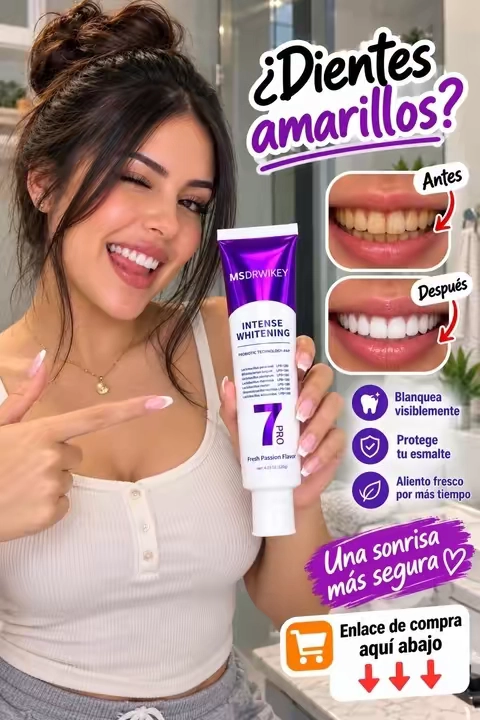 Sientes que tu sonrisa ya no luce como antes? 😩 Los dientes amarillos pueden hacer que hasta te dé pena sonreír en las fotos. Esta pasta dental japonesa MSDRWIKEY Intense Whitening está diseñada para ayudar a eliminar las manchas superficiales y mejorar la apariencia de tus dientes. 🦷💜 ¡Integra esta pasta a tu rutina diaria y vuelve a sonreír con confianza! ✨ 🛒 Encuentra el enlace de compra aquí abajo en el carrito naranja. #PastaBlanqueadora #DientesAmarillos #SonrisaBonita #TikTokShop