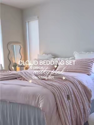new release milky pink ☁️🎀🕯️genius design for all the seasons ❄️🌸 @Bedsure US Local #comforterset #comfortersets #comforter #comforters #bedroominspo 