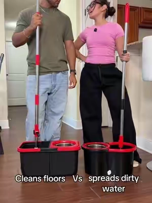 You won't ever have to mop with the same dirty water ever again! 👏🏼 #mop#mopset#moppingfloors#moppingasmr#CleanTok 