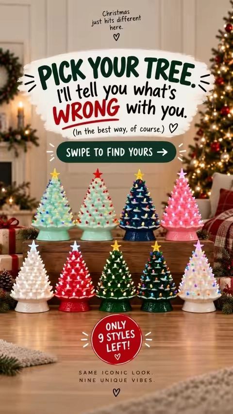 Pick your tree and prepare to be personally attacked. 😂🎄 Are you the Control Freak who has absolutely moved an ornament after someone else hung it? The Maximalist whose house can probably be seen from space by December? Or the Christmas Kid who thinks beige Christmas is an actual crime? I’m convinced your ceramic Christmas tree choice tells me everything I need to know. 😂 Swipe through, find the one you’d pick without overthinking it, and then tell me in the comments if I got you right. And if you came here because you actually want the tree 👀 — there are only 9 styles left to choose from and they’re selling fast. So if your favorite is still there, I would not wait until everyone officially starts Christmas shopping. 🎄 Check the cart to see which styles are still available 🎄 Check your coupons before you order 🎄 And tell me: which tree are YOU? #ChristmasDecor #CeramicChristmasTree #Christmas2026 #ChristmasTok #tiktokshopblackfriday 