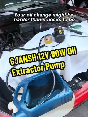 Why crawl under the vehicle when you can pull fluid through the dipstick tube? This 12V 80W extractor makes oil and fluid changes easier and cleaner.12V 80W oil extractor pump, electric oil change pump, dipstick oil extractor, fluid transfer pump, diesel scavenge pump#toolupgrade #OilChange #AutoRepair #MechanicTools #DIYAuto