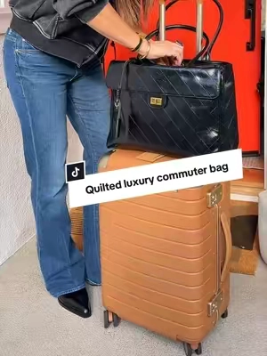 Vesper large commuter bag is gorgeous and holds everything. Laptop, large wallet, tablets! Carry on friendly strap #commutertote #luxurycommuterbag #designershoulderbaf #tiktokshopcreatorpicks #tiktokshopnewarrivals 