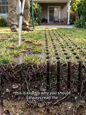 Aerating your lawn is the process of creating small holes in the soil to allow water and nutrients to penetrate within the root system much easier!#lawncare #rifpod #lawnaerator #lawnmaintenance #yardwork 
