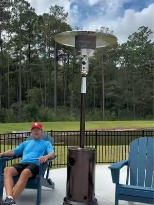 This 48,000 BTU heater lets you enjoy the backyard and patio all fall long. #outdoorheater #patioheater #patiolife #propaneheater #heater