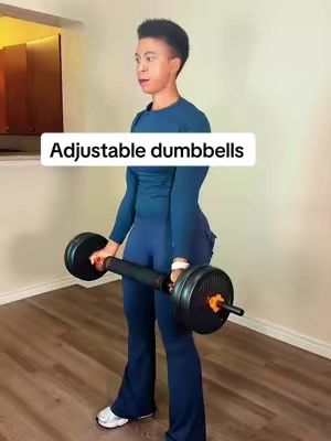 A whole gym in one adjustable set 💪Full-body workouts at home without all the bulky equipment. #homegym #weights #athomeworkout #fullbodyworkout #FitTok