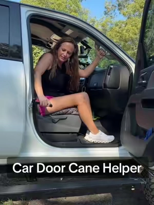 This car door cane gives you extra support getting in and out of your vehicle. #CarDoorCane #MobilityAid #CarAssistHandle #SeniorEssentials #HelpfulProducts 