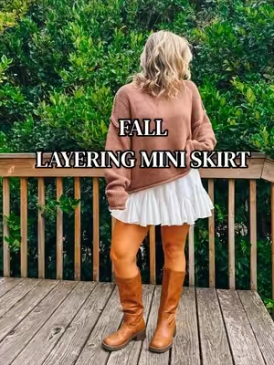 The skirt sweater boot combo never fails for fall 👢✨🍂 #falloutfitinspo #fallfashiontrends #slipskirt #autumnvibes🍁 #OOTD 