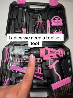 I know I needed this!! And it’s very affordable!! #pinktoolset #toolset #tools 