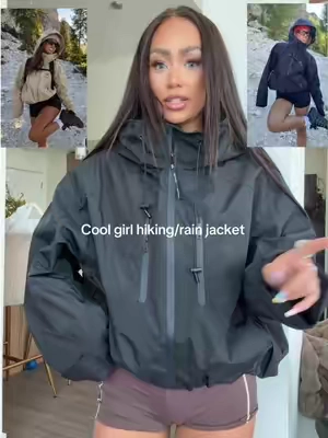 The cool girl hiking Uniform #coolgirlstyle #hikingoutfit #rainjacket #coolgirl 