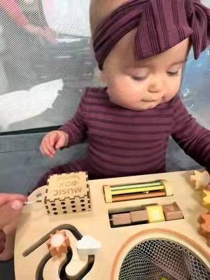Montessori wooden activity table and busy board #babytoys #montessoritoys #woodentoys #toddlertoys #toptoys 