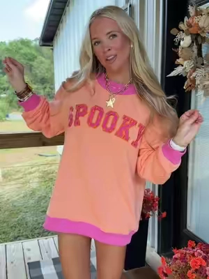 The cutest mockneck sweatshirt for fall and Halloween! Great quality and I love the polka dots! #tiktokshopcreatorpicks #tiktokshopstockup #mocknecksweatshirt #halloweensweatshirt #fallootd 