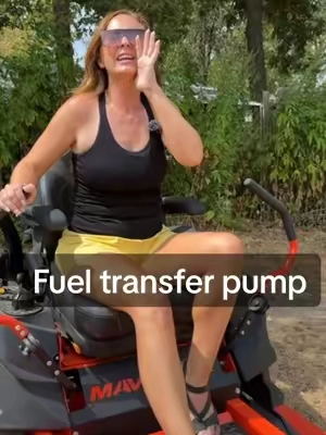 I can fuel up the mower all by myself with this fuel transfer pump. #FuelTransferPump #LawnCare #MowerMaintenance #YardWork #HandyTools