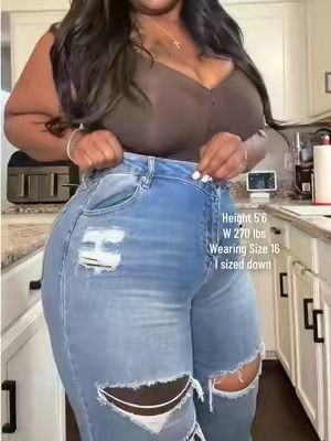 Replying to @Jennell These 'Roomie Rib Dreams' jeans are seriously comfortable! They're stretchy, thick, and definitely thigh-friendly. You can size down in these. For reference, I’m 5’6” and 270 lbs, wearing a size 16 (I sized down #FashionNova #womensfashion #tiktokshopstockup #StretchyJeans 