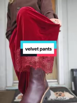 Replying to @ksaucedo47 the velvet and lace is really just a good combination 🥰 #velvetpants #bloomers #apronbellystyle #pantsforwomen #barrelpants @Uaneo 