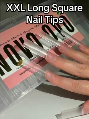 XXL LONG square nails tips from @NOVO OVO super durable and affordable 💅🏼✨ the long nail girlies are going to loveee this! 💗💗 #xxlnails #longnails #nailtip #nailinspo #gelx 