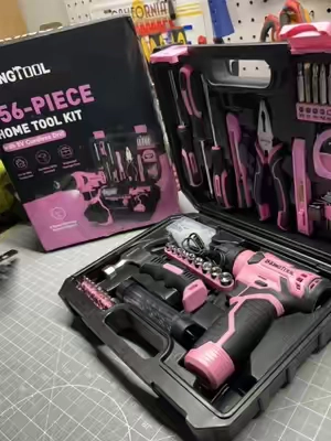 This might be the cutest tool kit in the toolbox! 🩷🔧 But don’t let the color fool you—this 156-piece KingTool set is made for getting things done. You get an 8V cordless drill plus a huge assortment of tools for repairs, assembly, crafts, DIY projects, and everyday household jobs. Keep it at home and you’ll be ready when something needs fixing! #KingTool #PinkTools #HomeDIY #CordlessTools #TikTokShop @Kingtools 